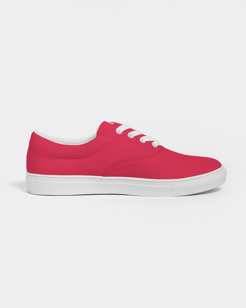 Bright Pink Red Canvas Sneakers C0M100Y75K0 - Side 4