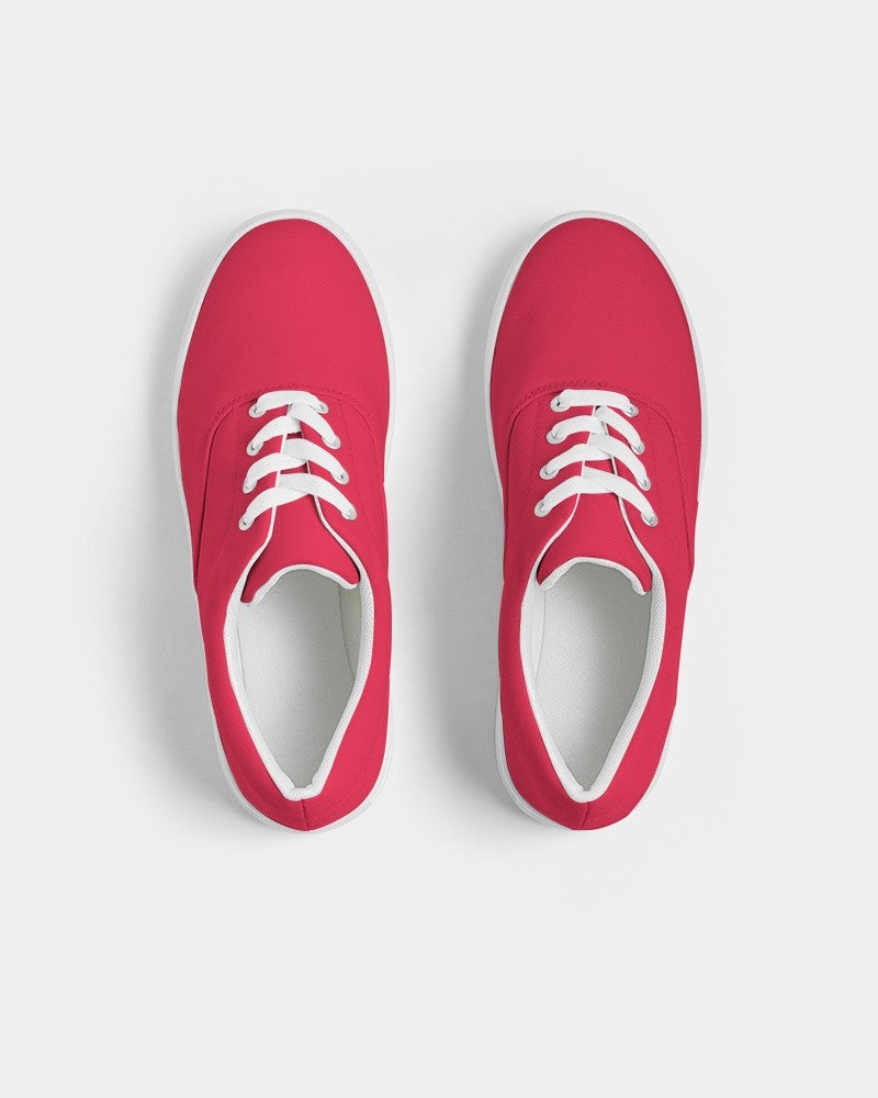 Bright Pink Red Canvas Sneakers C0M100Y75K0 - Top