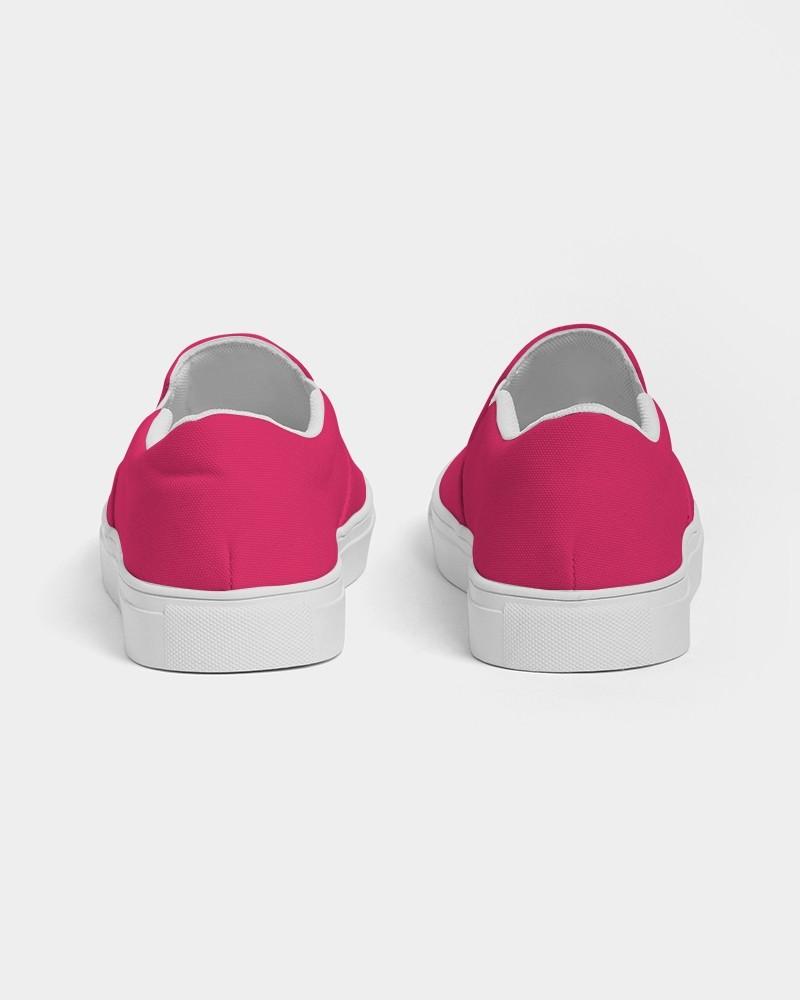 Bright Pink Women's Slip-On Canvas Sneakers C0M100Y50K0 - Back