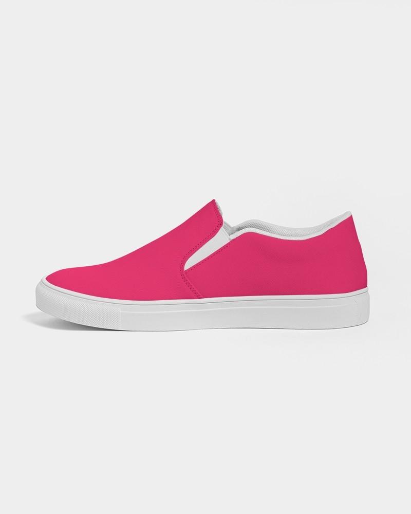 Bright Pink Women's Slip-On Canvas Sneakers C0M100Y50K0 - Side 1