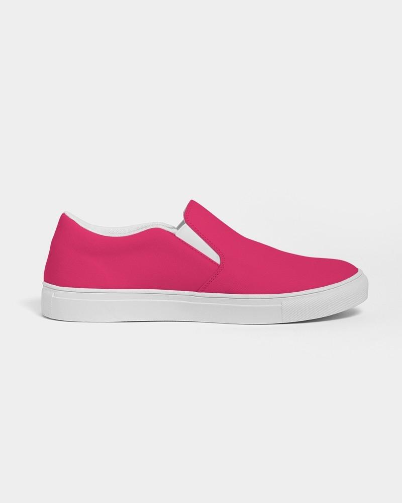 Bright Pink Women's Slip-On Canvas Sneakers C0M100Y50K0 - Side 4