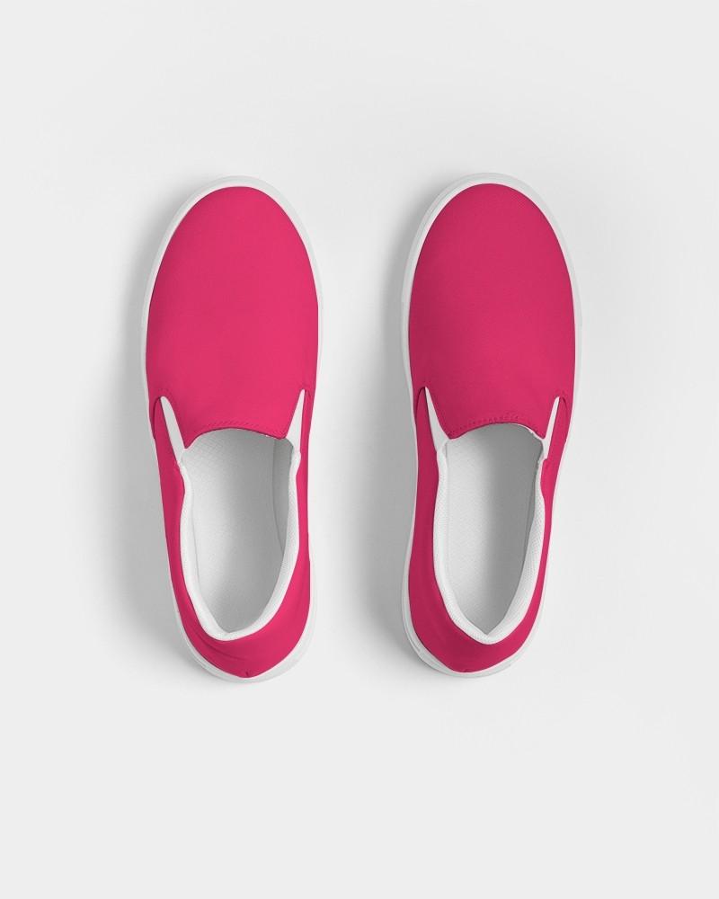 Bright Pink Women's Slip-On Canvas Sneakers C0M100Y50K0 - Top