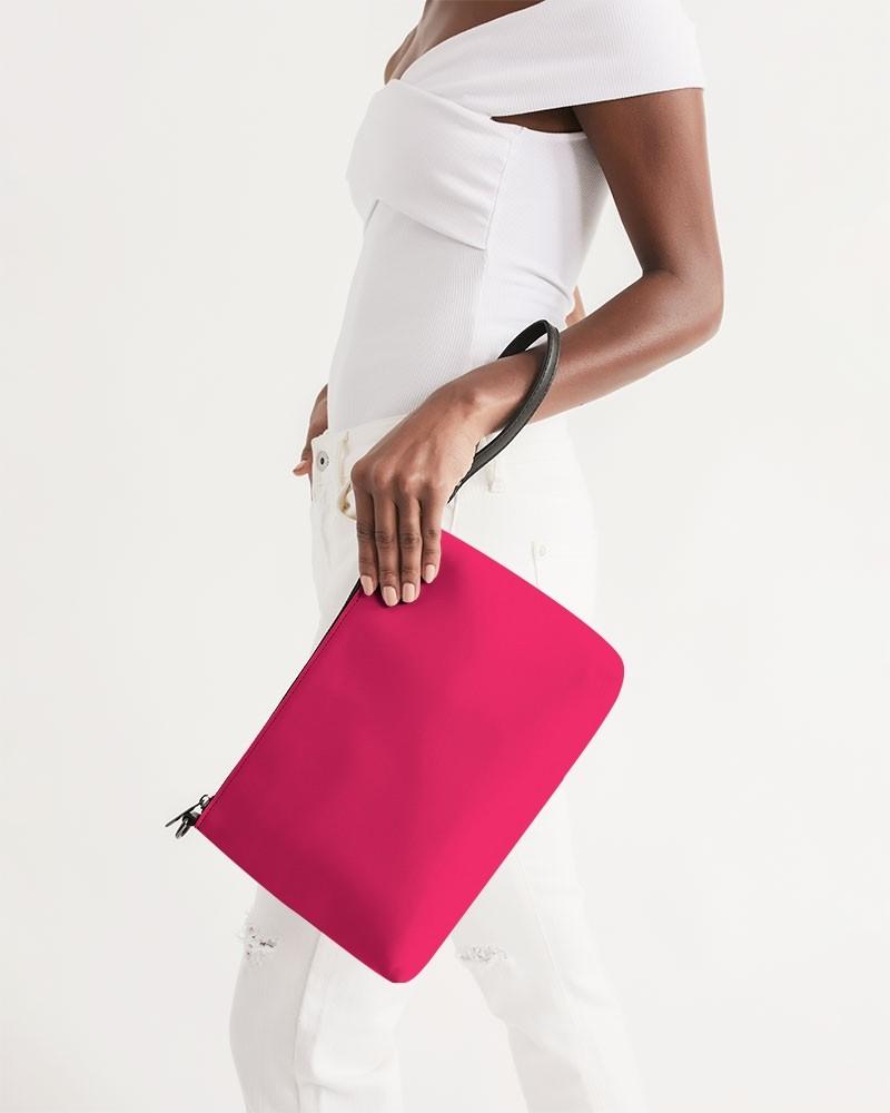 Bright Pink Zip Pouch C0M100Y50K0 - Woman Side Holding