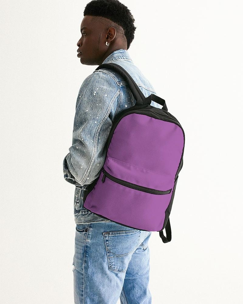 Bright Purple Canvas Backpack C40M80Y0K0 - Man Back CloseUp