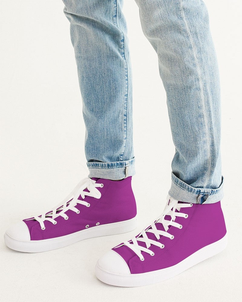 Bright Purple High-Top Canvas Sneakers C38M100Y0K0 - Man CloseUp