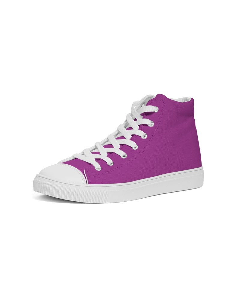 Bright Purple High-Top Canvas Sneakers C38M100Y0K0 - Side 2