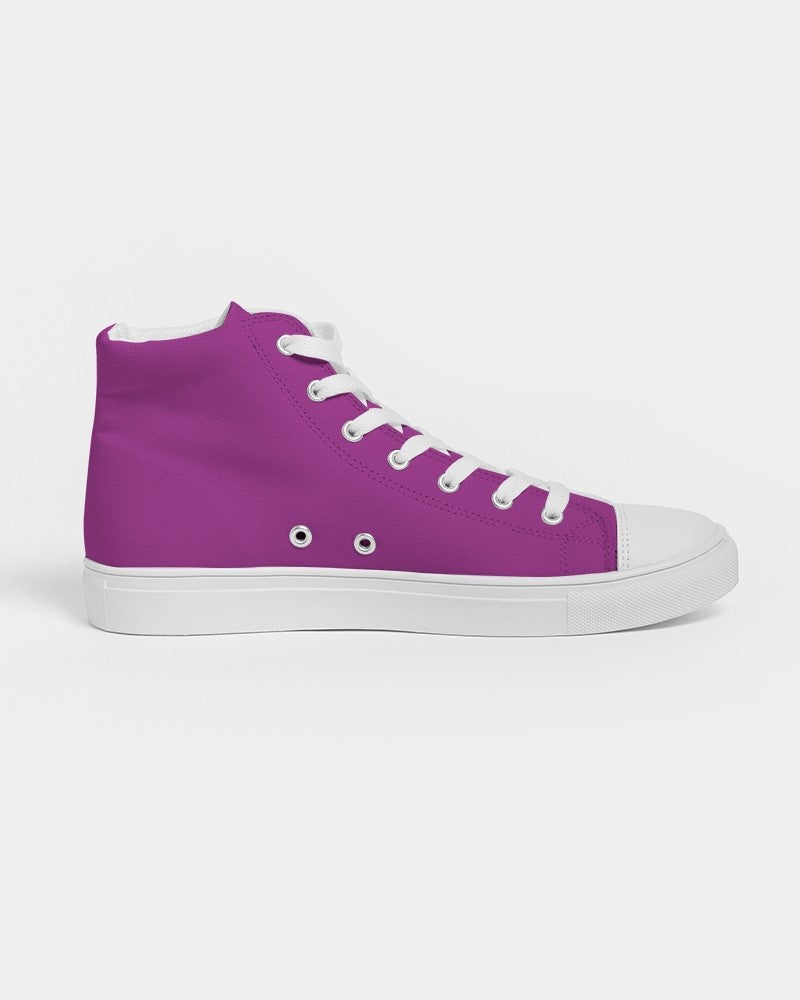 Bright Purple High-Top Canvas Sneakers C38M100Y0K0 - Side 4