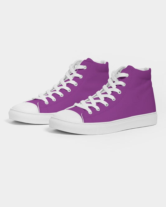 Bright Purple High-Top Canvas Sneakers C50M100Y0K0 - Side 3