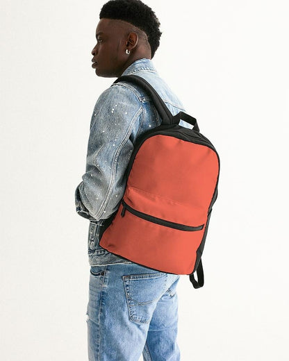 Bright Red Canvas Backpack C0M80Y80K0 - Man Back CloseUp