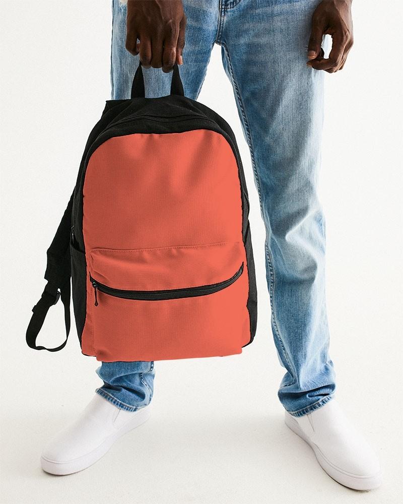 Bright Red Canvas Backpack C0M80Y80K0 - Man Holding