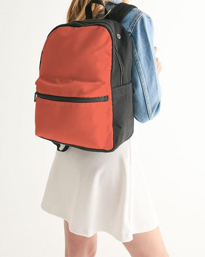 Bright Red Canvas Backpack C0M80Y80K0 - Woman Back Closeup