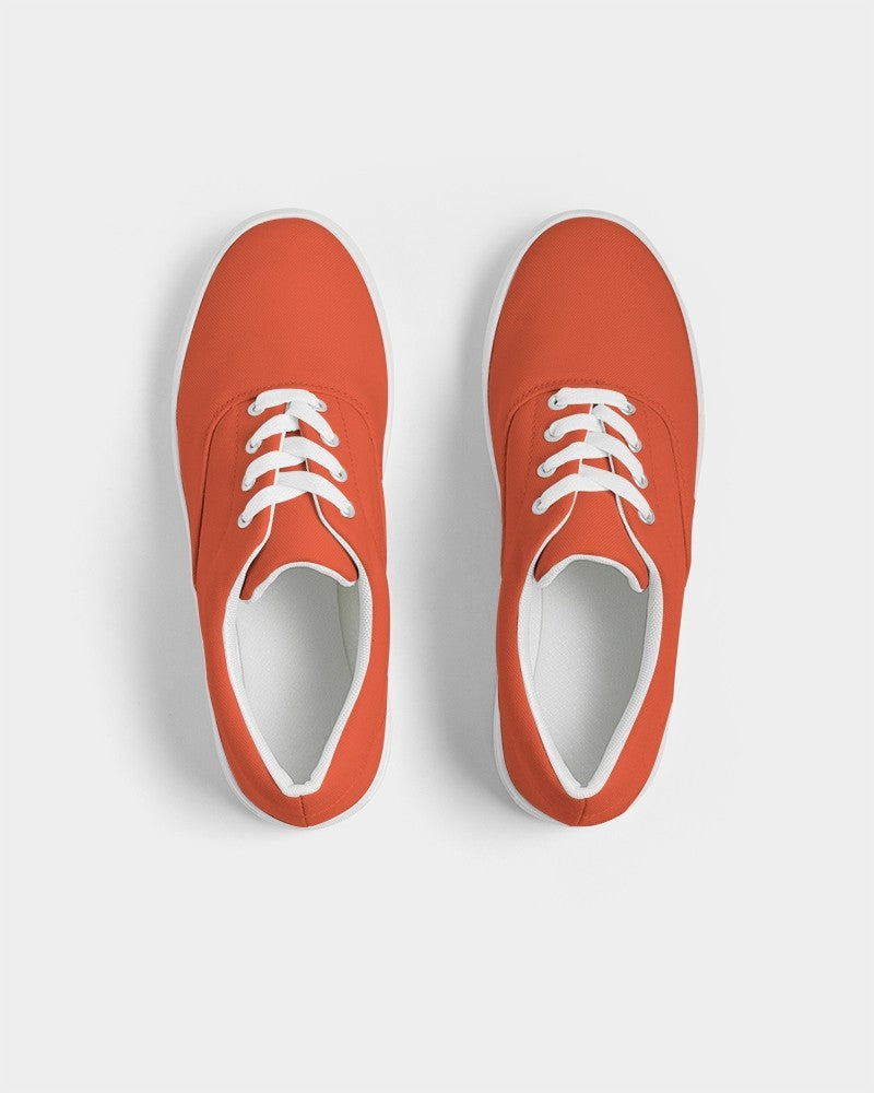 Bright Red Orange Canvas Sneakers C0M88Y100K0 - Top