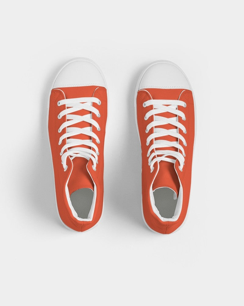 Bright Red Orange High-Top Canvas Sneakers C0M88Y100K0 - Top