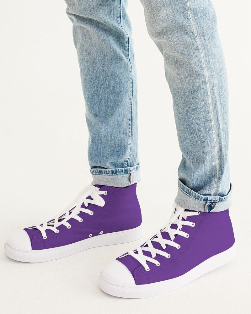 Bright Violet High-Top Canvas Sneakers C75M100Y0K0 - Man CloseUp