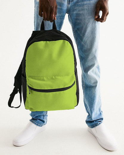 Bright Warm Green Canvas Backpack C38M0Y100K0 - Man Holding