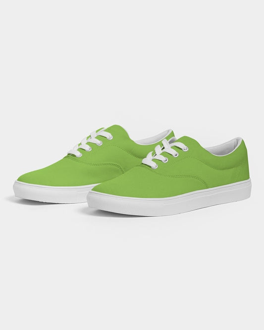 Bright Warm Green Canvas Sneakers C50M0Y100K0 - Side 3