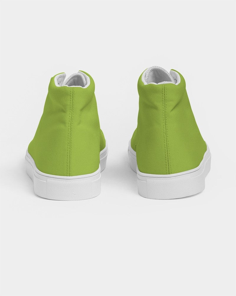 Bright Warm Green High-Top Canvas Sneakers C38M0Y100K0 - Back