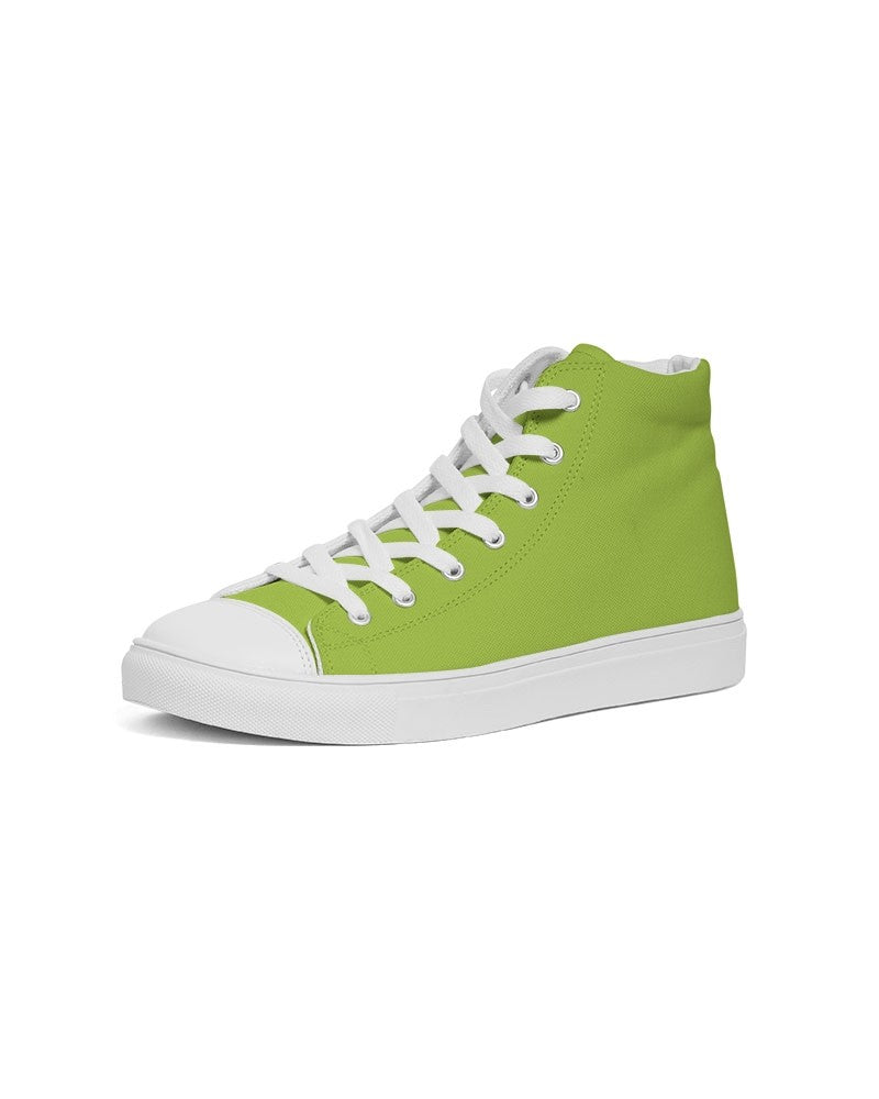 Bright Warm Green High-Top Canvas Sneakers C38M0Y100K0 - Side 2