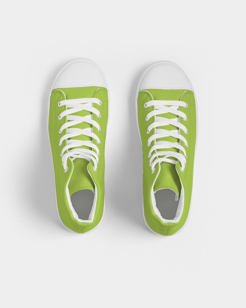 Bright Warm Green High-Top Canvas Sneakers C38M0Y100K0 - Top