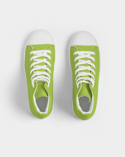 Bright Warm Green High-Top Canvas Sneakers C38M0Y100K0 - Top