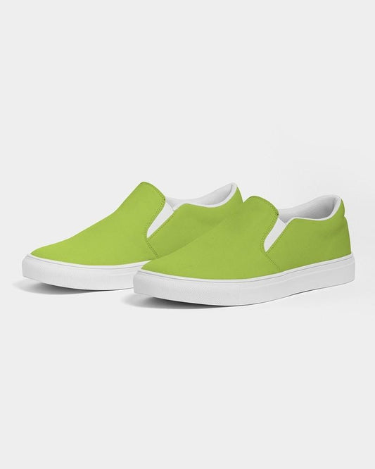 Bright Warm Green Men's Slip-On Canvas Sneakers C38M0Y100K0 - Side 3