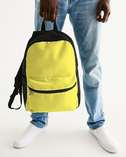 Bright Yellow Canvas Backpack C0M0Y80K0 - Man Holding
