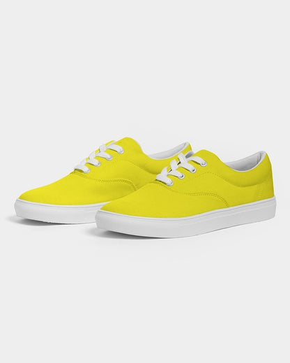 Bright Yellow Canvas Sneakers C0M0Y100K0 - Side 3