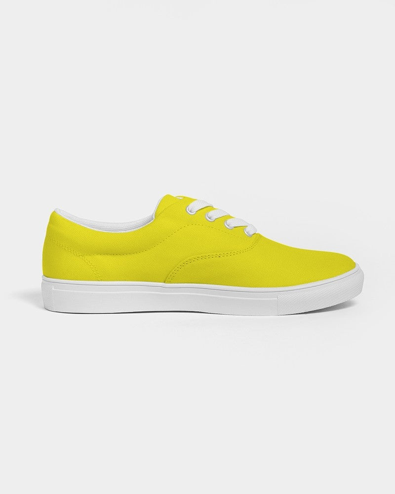 Bright Yellow Canvas Sneakers C0M0Y100K0 - Side 4