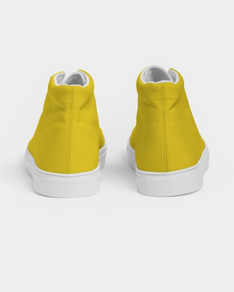 Bright Yellow High-Top Canvas Sneakers C0M12Y100K0 - Back