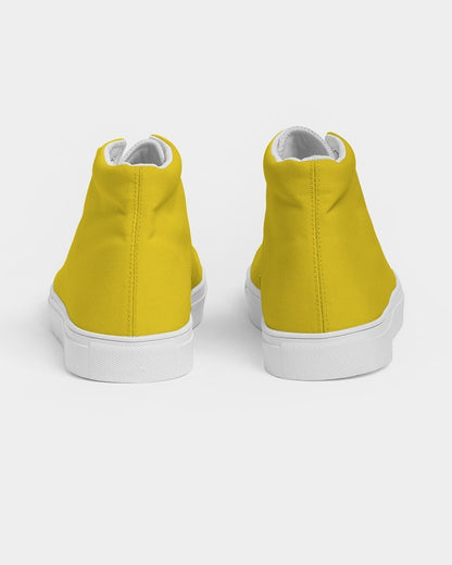 Bright Yellow High-Top Canvas Sneakers C0M12Y100K0 - Back