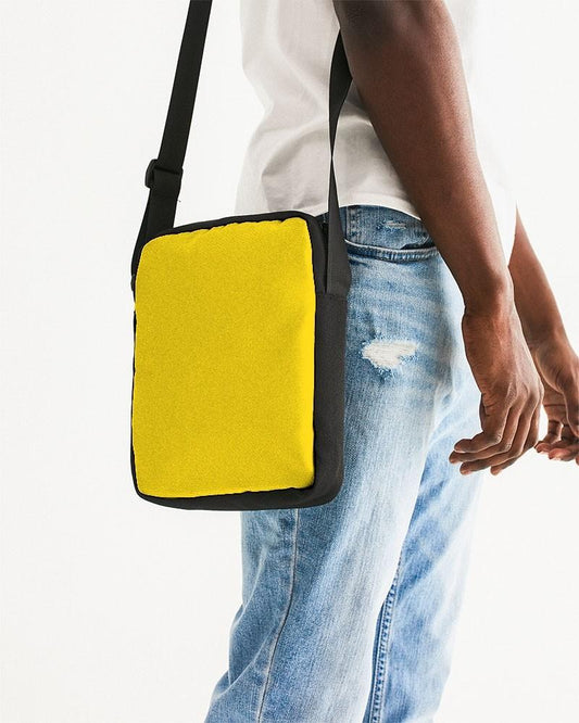 Bright Yellow Messenger Pouch C0M12Y100K0 - Man Side CloseUp