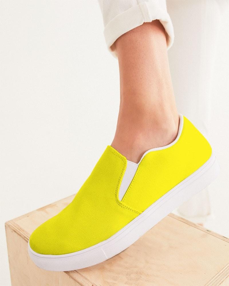 Bright Yellow Women's Slip-On Canvas Sneakers C0M0Y100K0 - Woman CloseUp