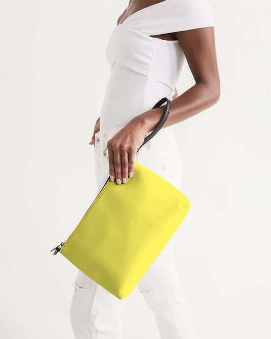 Bright Yellow Zip Pouch C0M0Y80K0 - Woman Side Holding