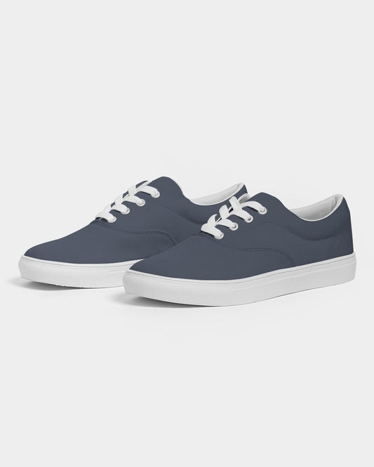 Dark Blue Canvas Sneakers C30M15Y0K80 - Side 3