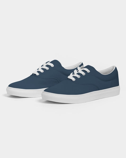 Dark Blue Canvas Sneakers C60M30Y0K80 - Side 3