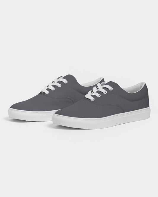 Dark Blue Gray Canvas Sneakers C10M10Y0K80 - Side 3