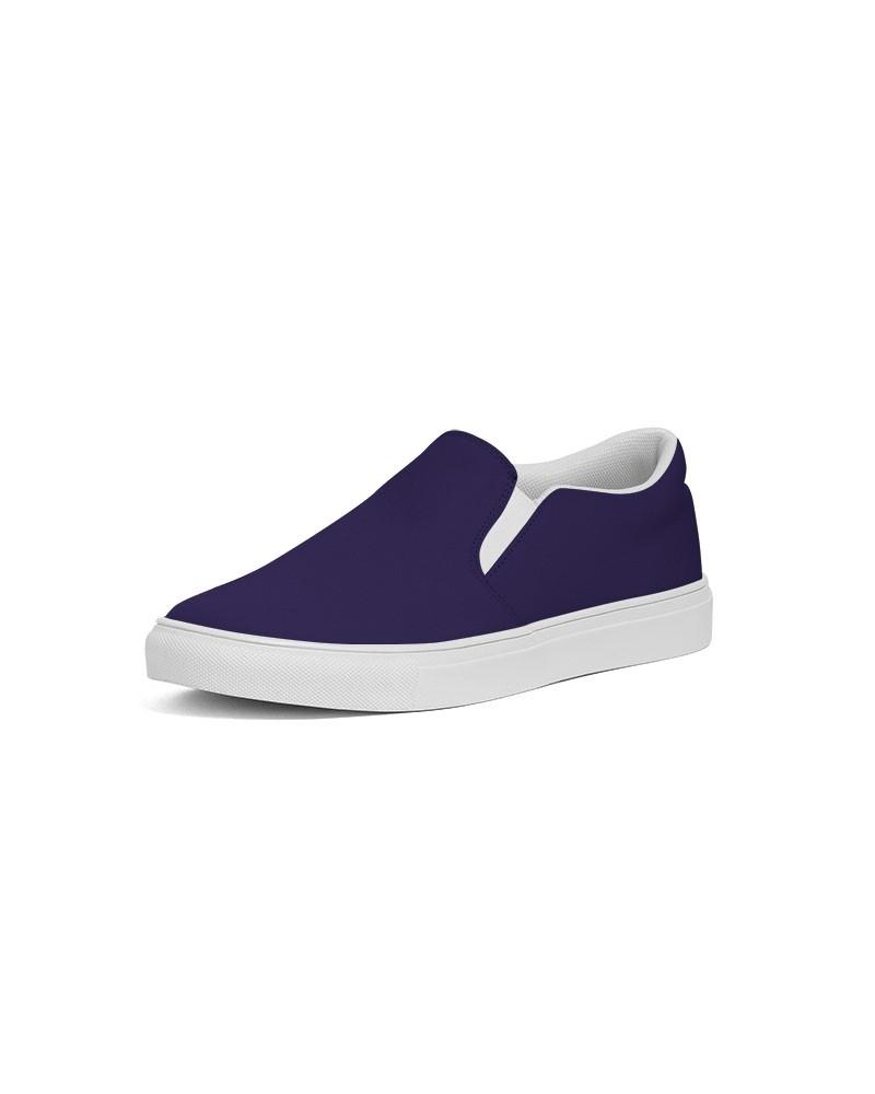 Dark Blue Men's Slip-On Canvas Sneakers C80M80Y0K80 - Side 2