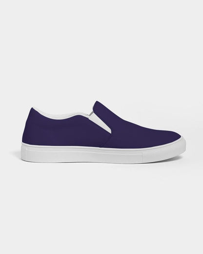 Dark Blue Men's Slip-On Canvas Sneakers C80M80Y0K80 - Side 4