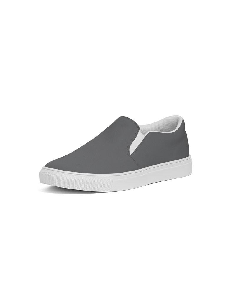 Dark Gray Men's Slip-On Canvas Sneakers C0M0Y0K80 - Side 2