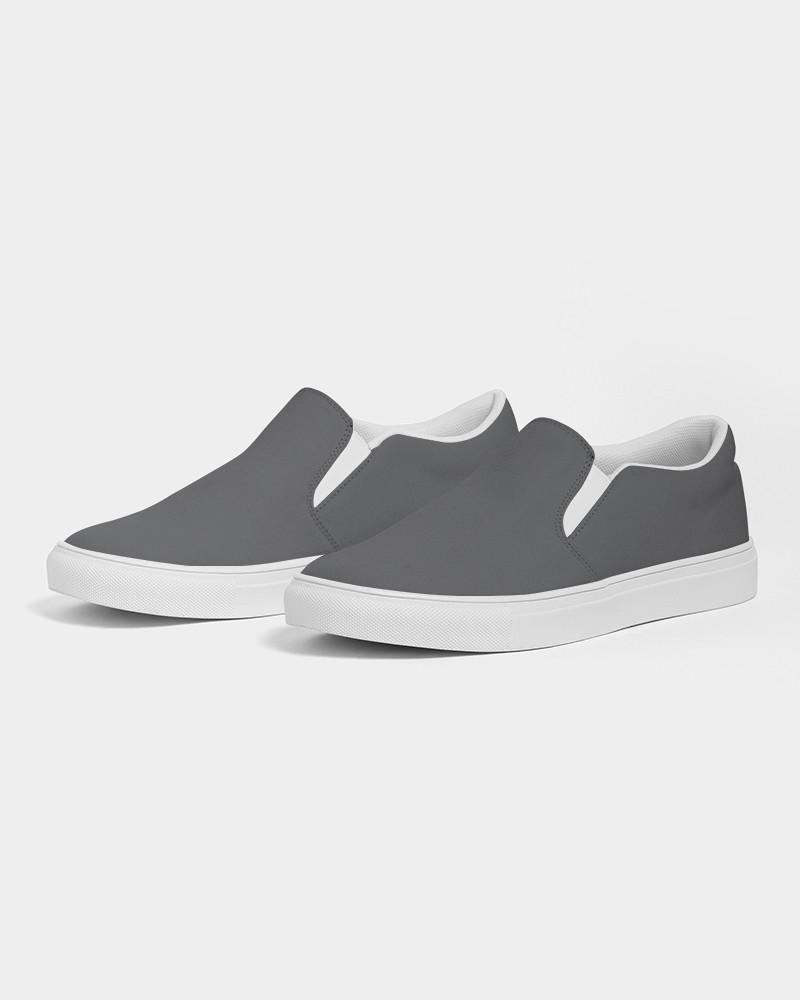 Dark Gray Men's Slip-On Canvas Sneakers C0M0Y0K80 - Side 3