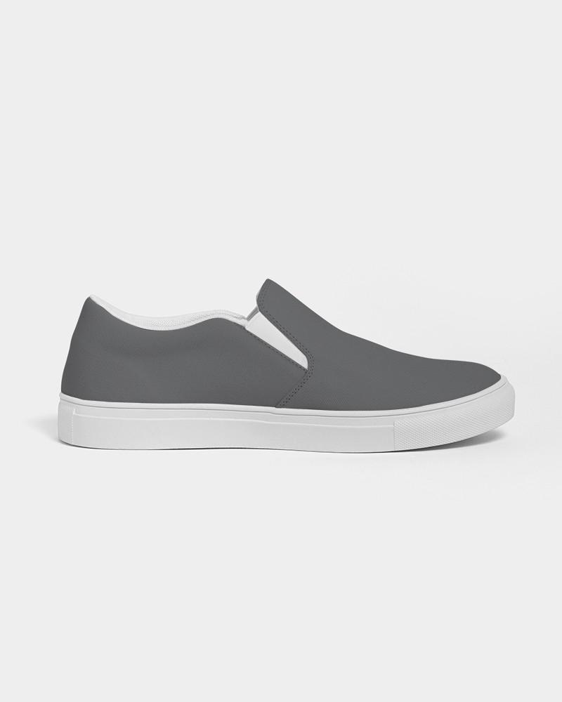 Dark Gray Men's Slip-On Canvas Sneakers C0M0Y0K80 - Side 4