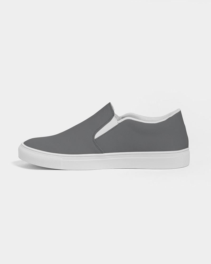 Dark Gray Women's Slip-On Canvas Sneakers C0M0Y0K80 - Side 1