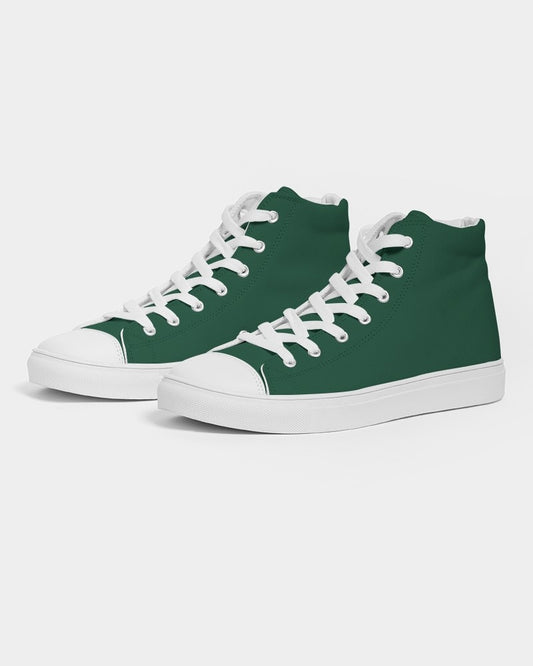 Dark Green High-Top Canvas Sneakers C60M0Y60K80 - Side 3