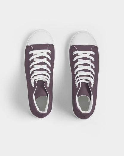 Dark Magenta Brown High-Top Canvas Sneakers C0M30Y0K80 - Top