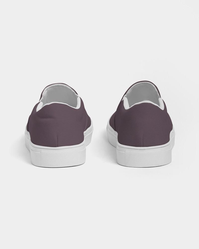 Dark Magenta Brown Men's Slip-On Canvas Sneakers C0M30Y0K80 - Back