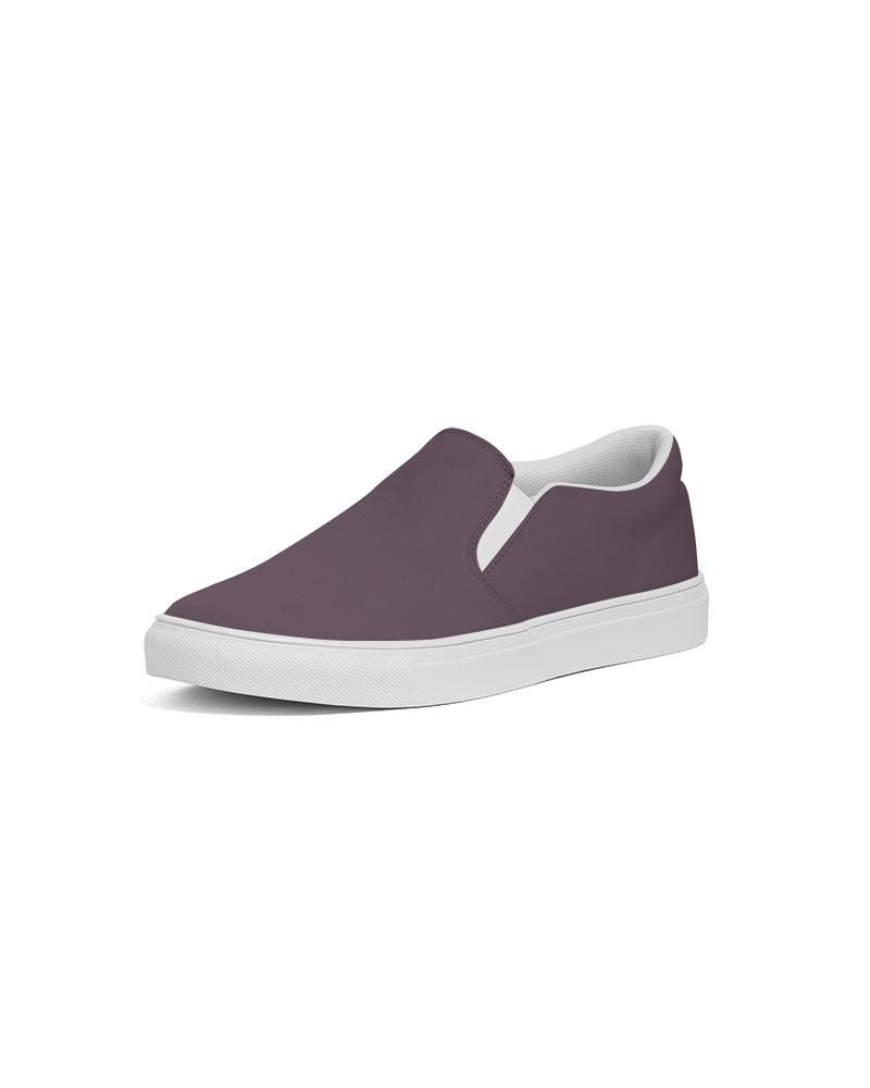 Dark Magenta Brown Men's Slip-On Canvas Sneakers C0M30Y0K80 - Side 2