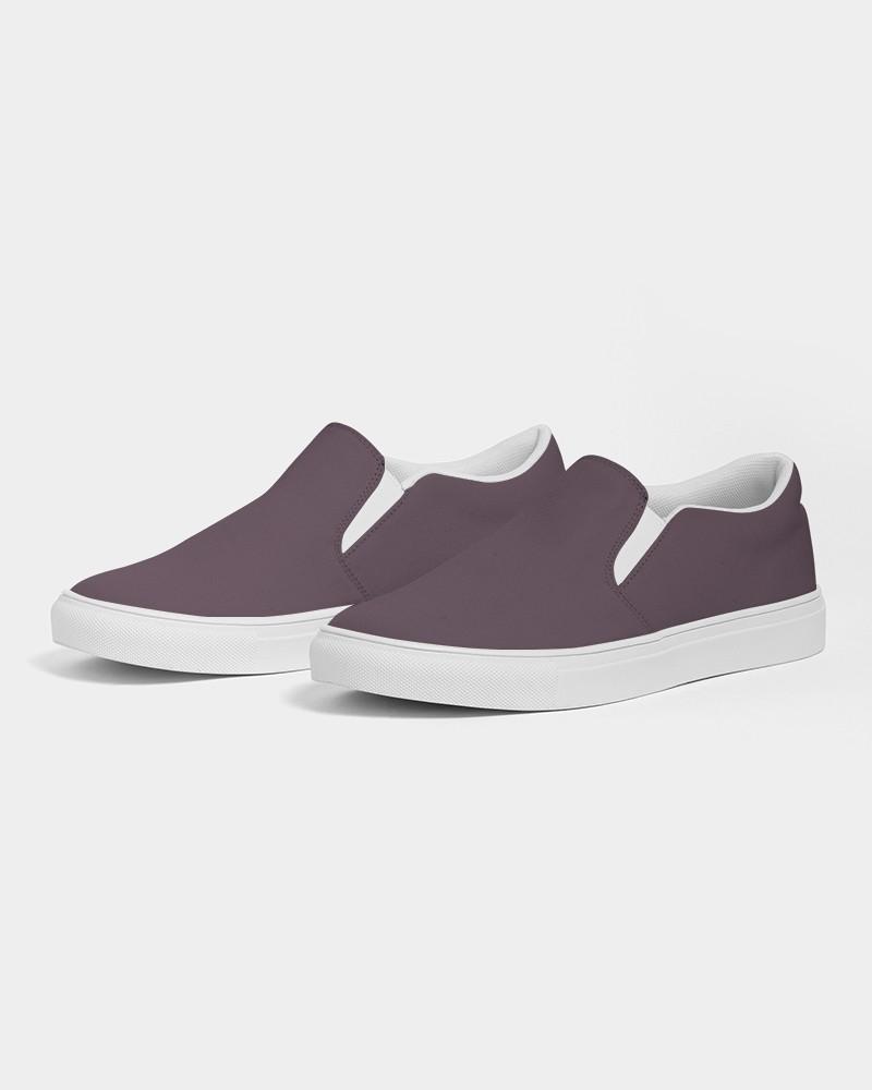 Dark Magenta Brown Men's Slip-On Canvas Sneakers C0M30Y0K80 - Side 3