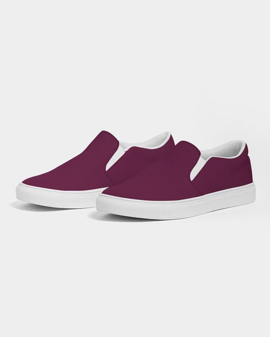 Dark Magenta Men's Slip-On Canvas Sneakers C0M100Y0K80 - Side 3