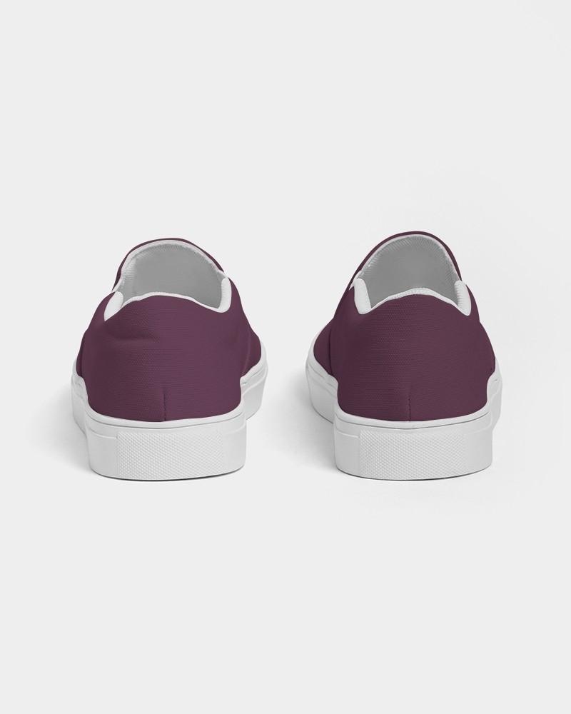 Dark Magenta Men's Slip-On Canvas Sneakers C0M60Y0K80 - Back