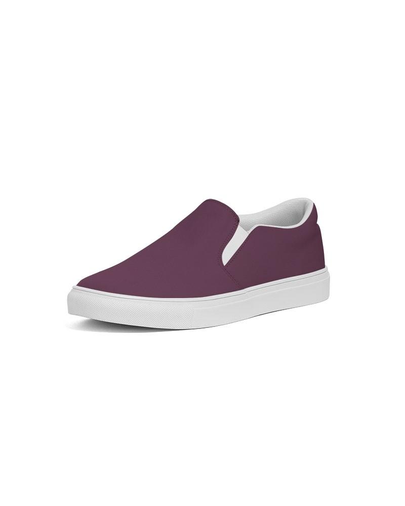 Dark Magenta Men's Slip-On Canvas Sneakers C0M60Y0K80 - Side 2